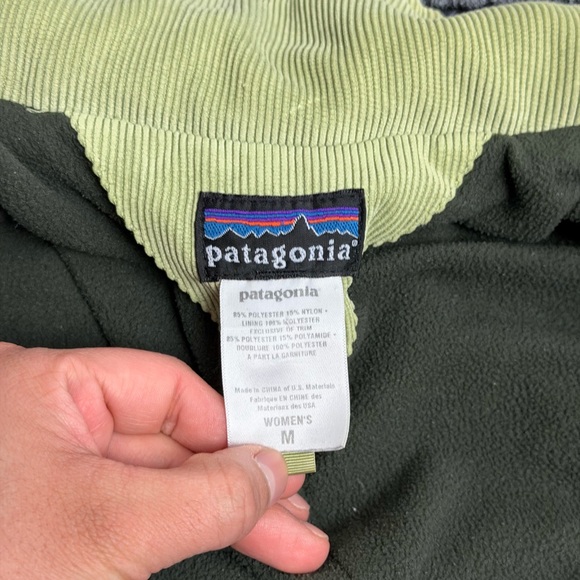 Vintage Patagonia Jacket Women’s M Green Corduroy Cordwarmer Fleece Lined Y2K - Picture 7 of 12